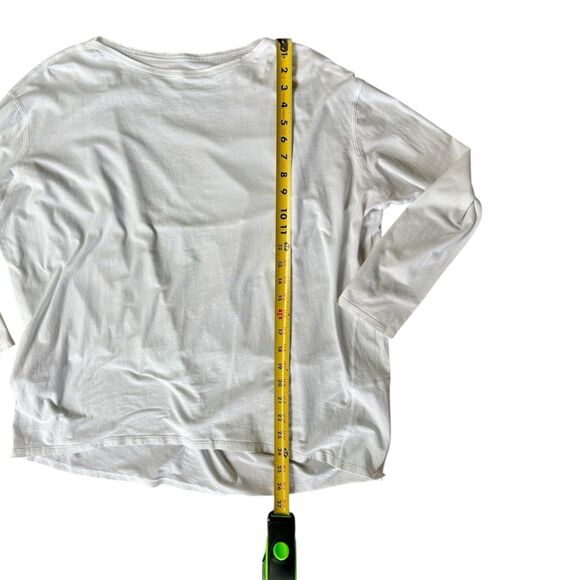 Lululemon Back In Action Long Sleeve Top Womens 10 White Loose Fit Shirt - Picture 9 of 11